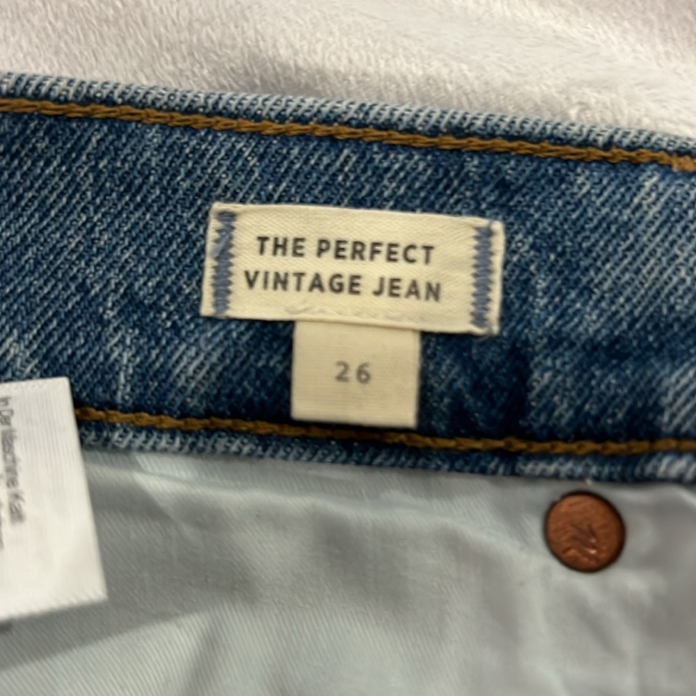 Madewell the perfect vintage Jean ainsworth wash raw hem straight leg - Picture 7 of 8